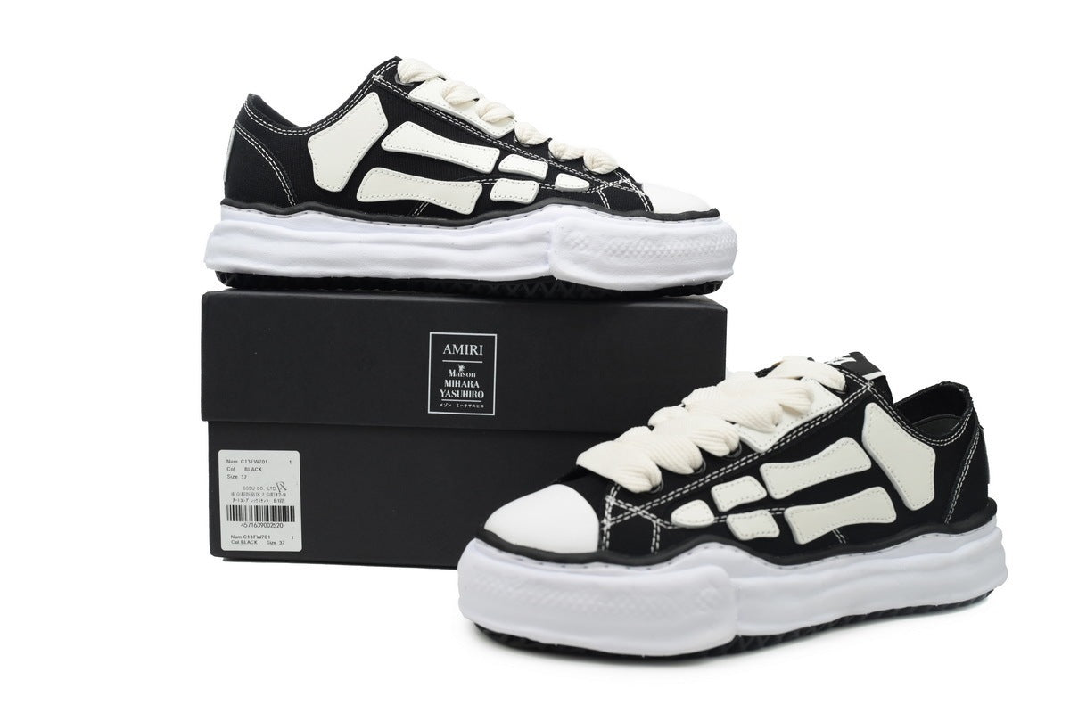 Maison mihara yasuhiro x AMIRI skel-Top Low Black AMFOSR1076-001