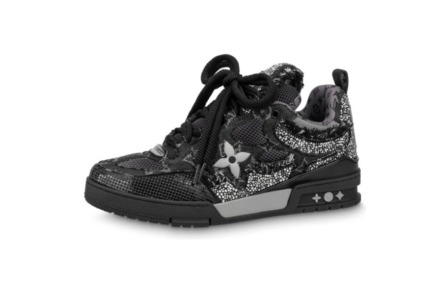 Louis Vuitton skate trainer black swarosvki monogram