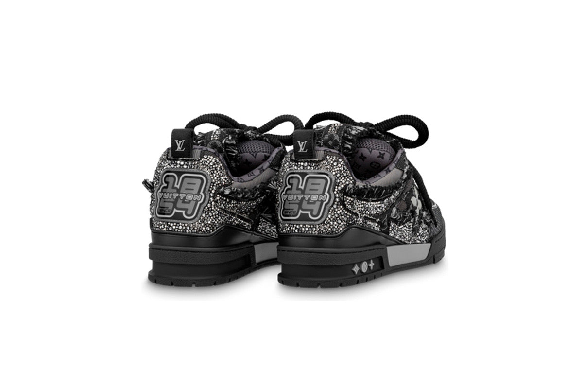 Louis Vuitton skate trainer black swarosvki monogram
